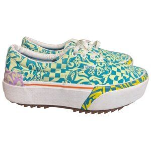 VANS Era Stacked Wavy Daze Unisex W 7.5 / M 6 Platform Shoes Tile Blue Green